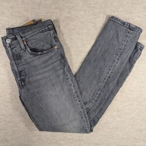 Levi's Charcoal 501 Button Fly Skinny Jeans Denim W25 L28 Casual Denim Women's